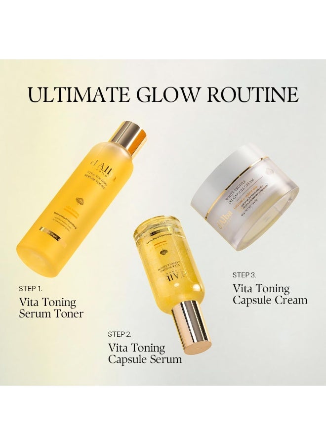دي'ألبا تونر سيروم d'Alba Vita Toning Serum Toner ‏180 مل عبوة 2 حبة لتفتيح البشرة مع فيتامين C والجلوتاثيون والنياسيناميد - Image 2