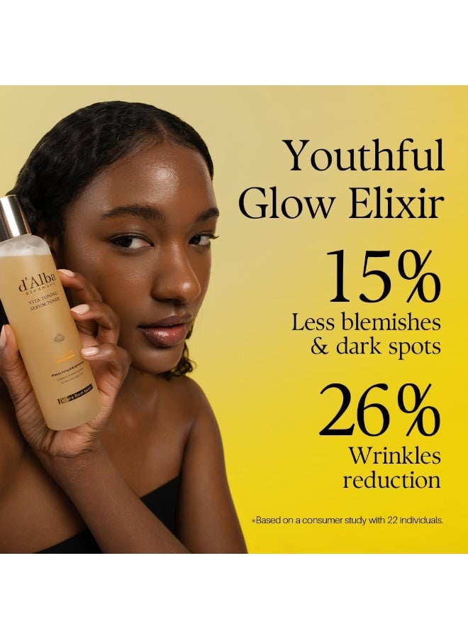 دي'ألبا تونر سيروم d'Alba Vita Toning Serum Toner ‏180 مل عبوة 2 حبة لتفتيح البشرة مع فيتامين C والجلوتاثيون والنياسيناميد - Image 3