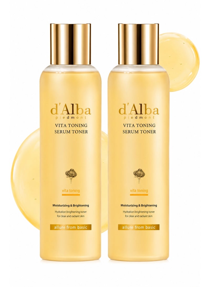 دي'ألبا تونر سيروم d'Alba Vita Toning Serum Toner ‏180 مل عبوة 2 حبة لتفتيح البشرة مع فيتامين C والجلوتاثيون والنياسيناميد - Image 1