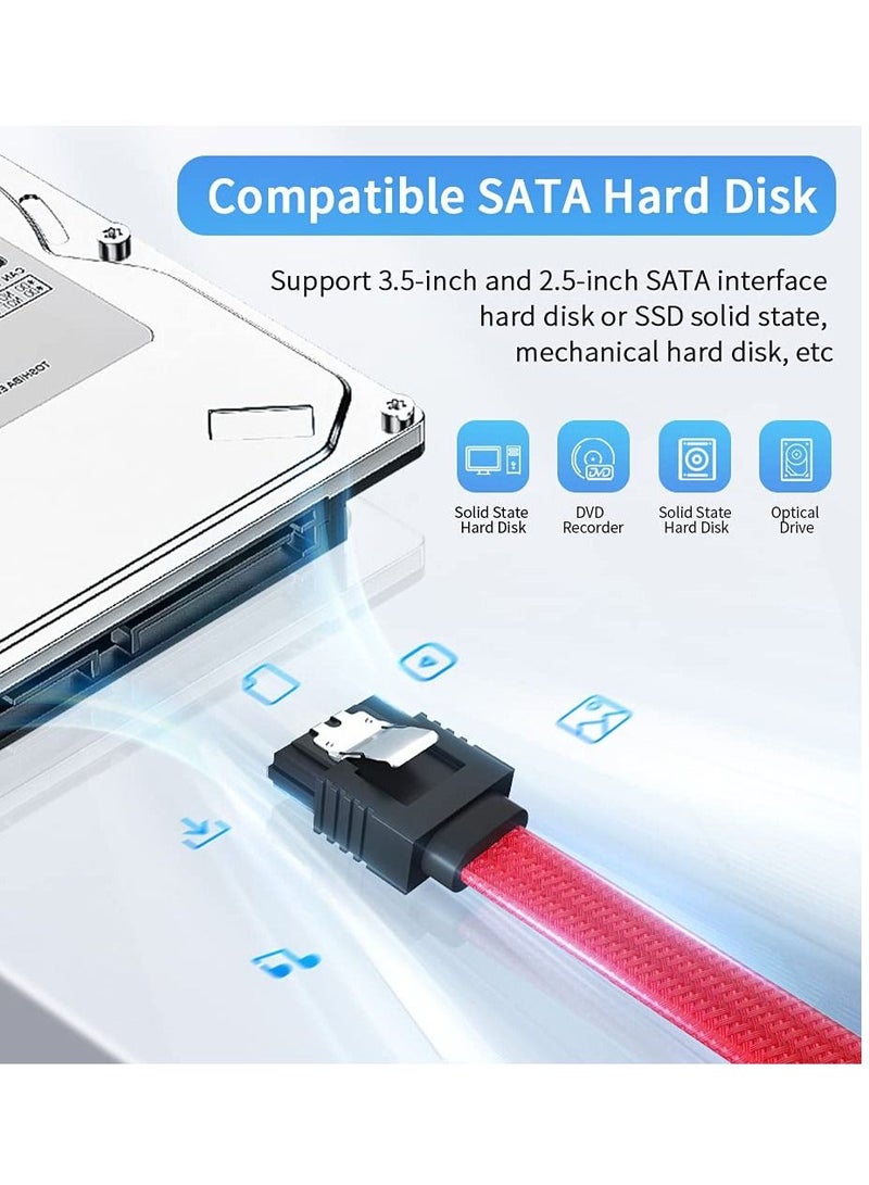 سيوسي 5 عبوات من كبل SATA 3.0 ، 20 بوصة SATA III زاوية قائمة 90 درجة HDD SSD ، كابل مضفر من النايلون مع مزلاج قفل لـ SATA HDD ، SSD ، مشغل CD ، كاتب CD  - Image 5