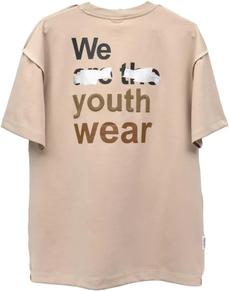 سيدرو Cedro Men's Oversize Graphic Tee - Beige with 'The Future is Green' Print