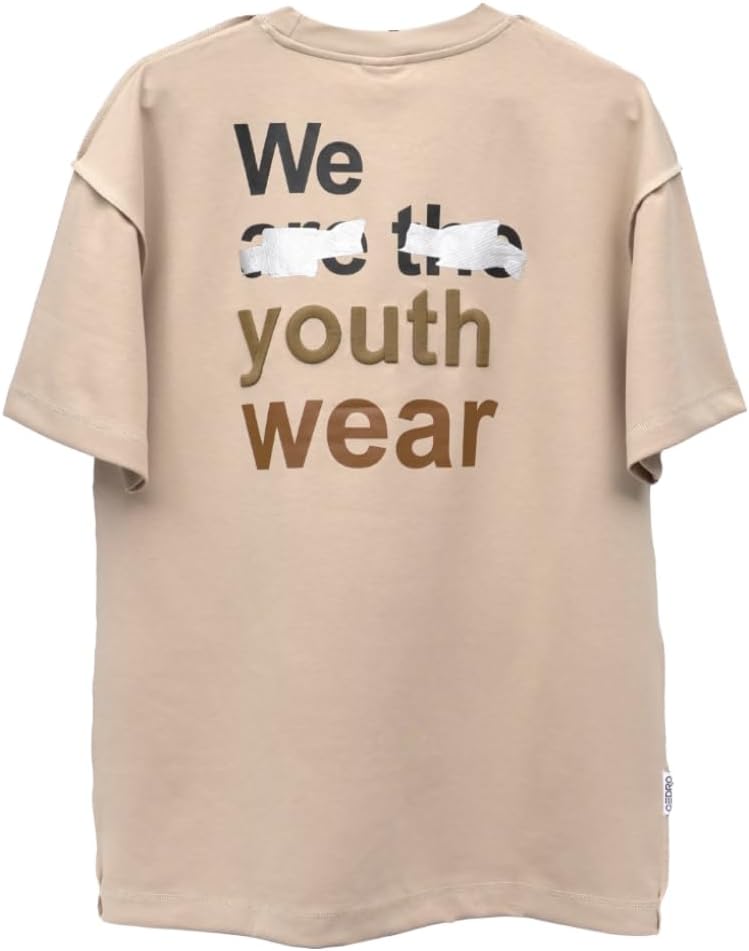 Cedro Men's Oversize Graphic Tee - Beige with 'The Future is Green' Print - Image 2
