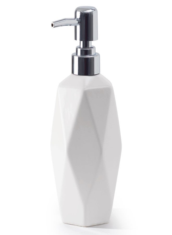 FE FUN ELEMENTS Soap Dispenser, 13.5oz Ceramic Soap Dispenser Bathroom for Kitchen & Bathroom (White) - Image 1