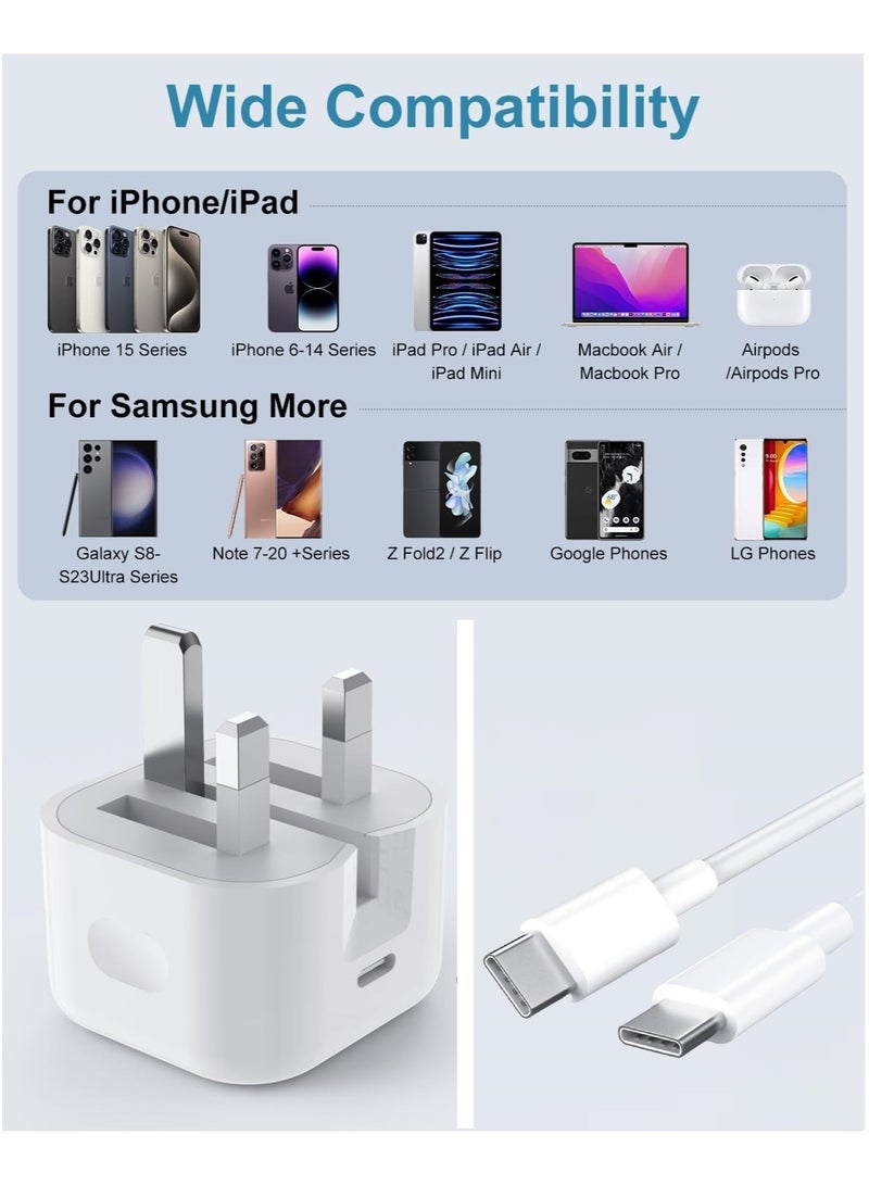 Concretization IPhone 15 Pro Max Charger With USB C Port 35 Watt with 1M iPhone Fast Charging Cord Type C to C for iPhone 15 Pro max/15 Pro/15 plus/15, Samsung S24 and all USB C mobiles / Tabs - Image 2