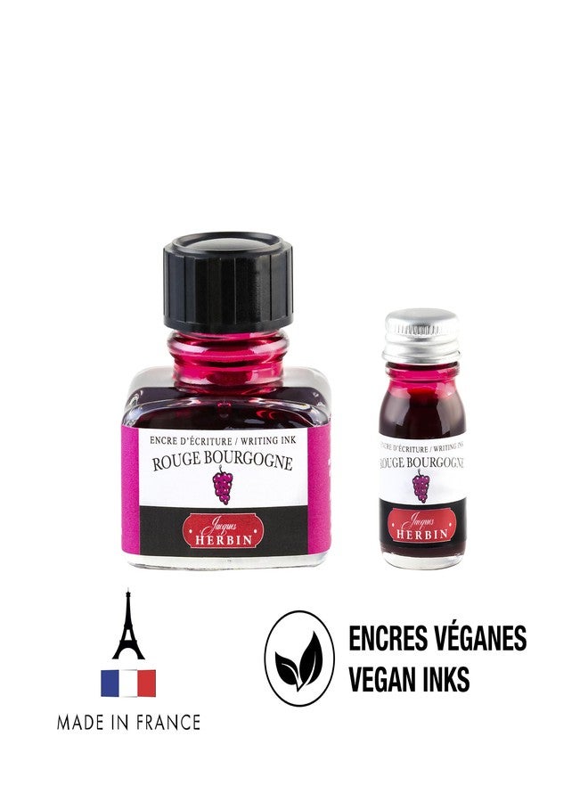 Jacques Herbin Herbin Ink Bottle (Rouge Bourgogne - 10ML) 11528T - Image 4