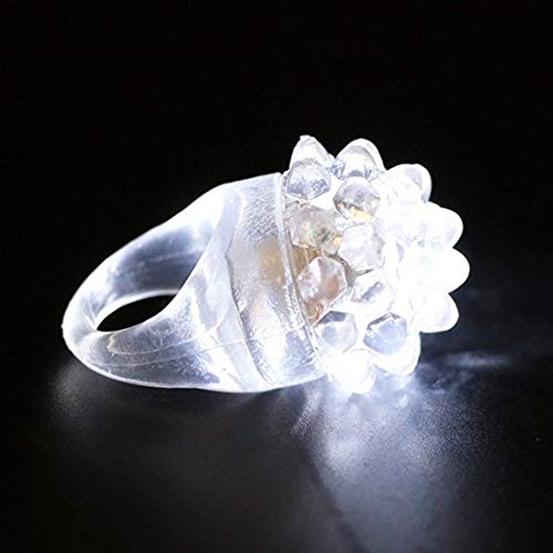 LACGO 12 PCS Flashing LED Lights up Rings Bumpy Jelly Glow in the Dark Colorful Rubber Blinking Rings Gift Toys Prizes for Adults Party Favors Halloween Christmas - Image 5