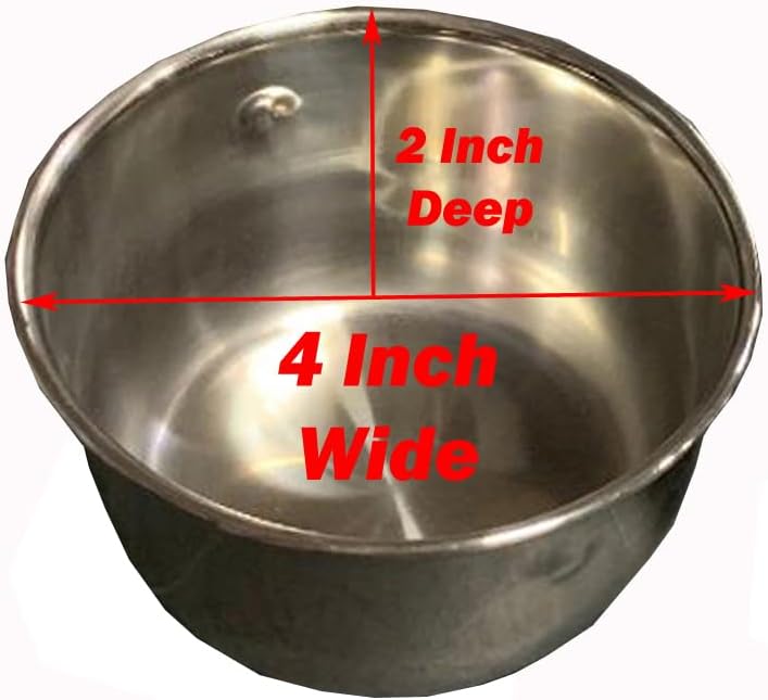 Mcage Lot of 2 Bird Parrot Cage Stainless Steel Seed Water Feeder Replacement Cups with Adjustable Cage Holders - Image 2
