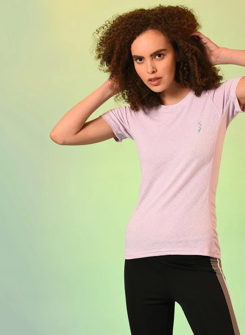 كامبوس سوترا تيشيرت رياضي نسائي بلون وردي باستيل سادة