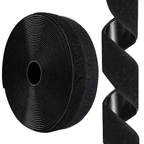 34 Inch x 26 Feet Hook and Loop Tape Sticky Back Fastener Roll Nylon Self Adhesive Heavy Duty Strips Fastener for Home Office School Car and Crafting Organization