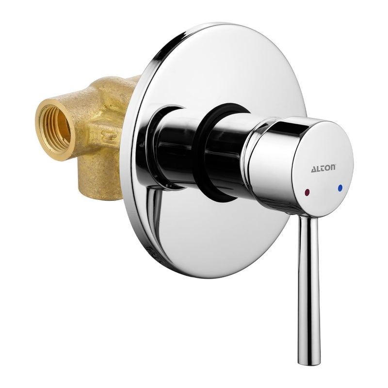 Alton ALTON GRC3752 Brass Single Lever Concealed Shower System with 2 Inlets and 1 Outlet Bathroom Shower Taps Silver - Image 1