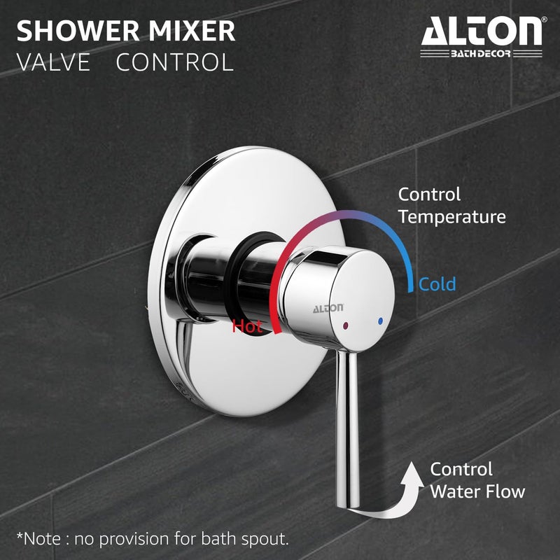 Alton ALTON GRC3752 Brass Single Lever Concealed Shower System with 2 Inlets and 1 Outlet Bathroom Shower Taps Silver - Image 3