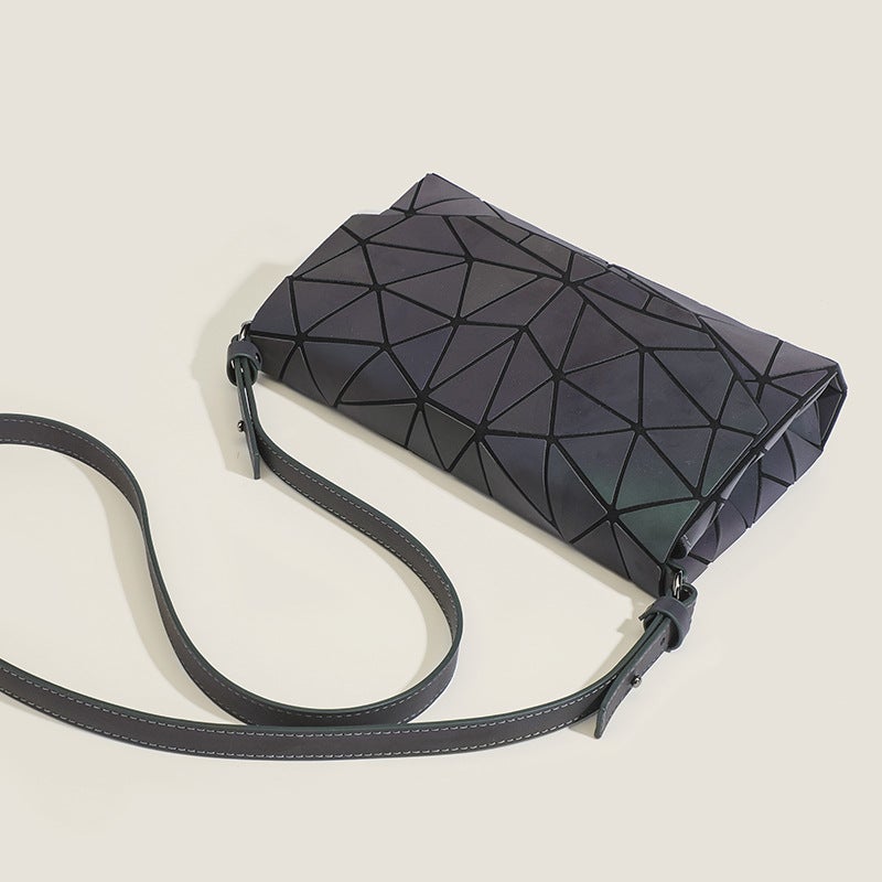Women'S Bag Summer Patchwork Laser Bag Geometric Rhombus Small Square Bag Luminous Crossbody Envelope Bag - Image 4