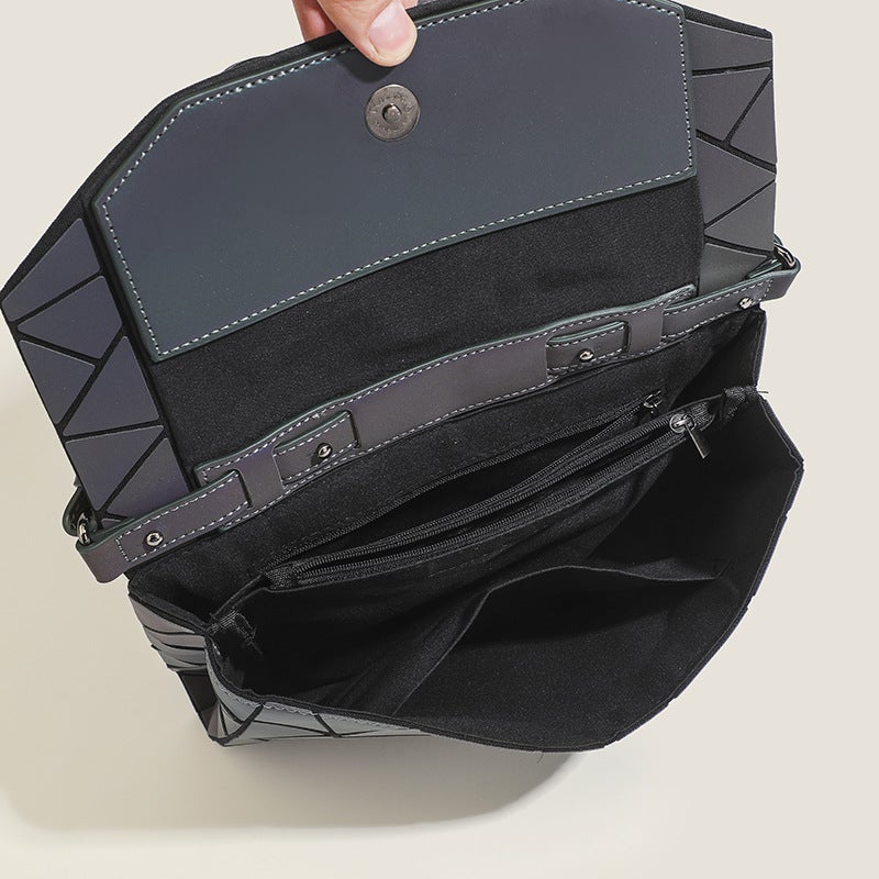 Women'S Bag Summer Patchwork Laser Bag Geometric Rhombus Small Square Bag Luminous Crossbody Envelope Bag - Image 5