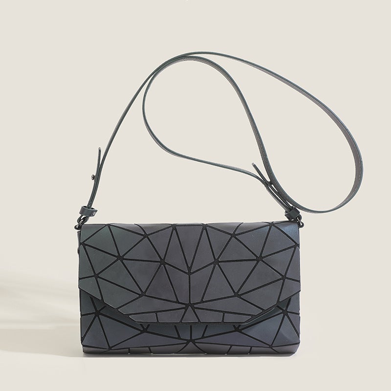 Women'S Bag Summer Patchwork Laser Bag Geometric Rhombus Small Square Bag Luminous Crossbody Envelope Bag - Image 2