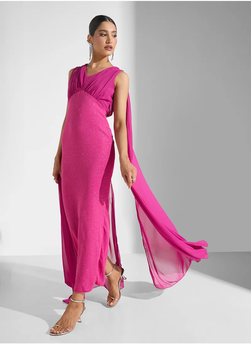 ايلا ليمتد اديشن Shimmer Dress With Exaggerated Cape