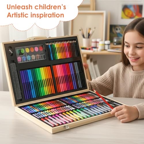 KARP Children Deluxe Art Drawing Set for Kids Case Art and Craft Supplies Drawing and Painting Set Great Gift (180Pcs - Multi) - Image 3