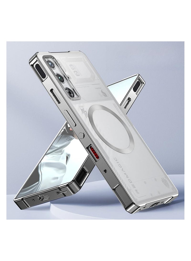 ZTE Nubia Red Magic 10 Pro/10 Pro+ Magnetic Protective Case, Metal Frame Push-Pull Frosted Translucent Back Cover Slim Fingerprint Resistant Drop and Shock Protective Case - Image 1