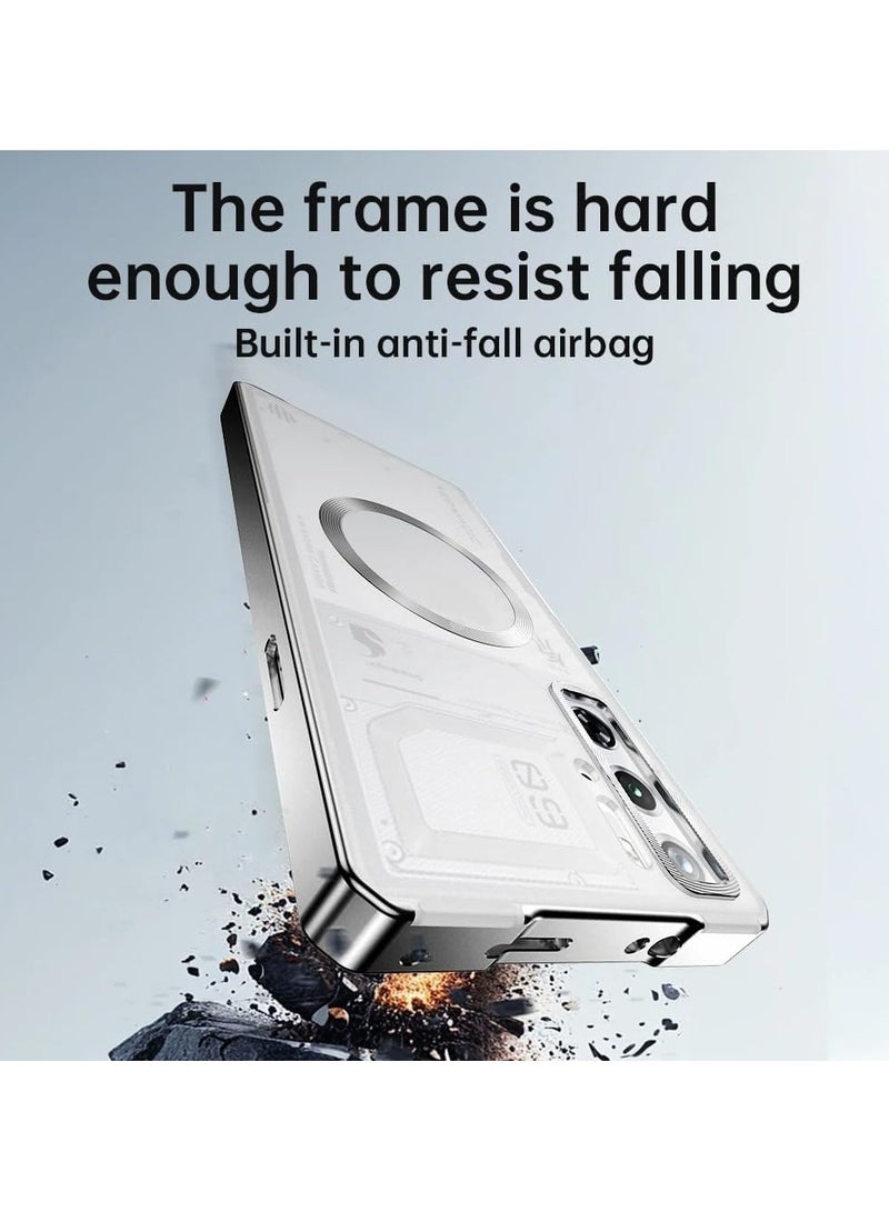 ZTE Nubia Red Magic 10 Pro/10 Pro+ Magnetic Protective Case, Metal Frame Push-Pull Frosted Translucent Back Cover Slim Fingerprint Resistant Drop and Shock Protective Case - Image 5