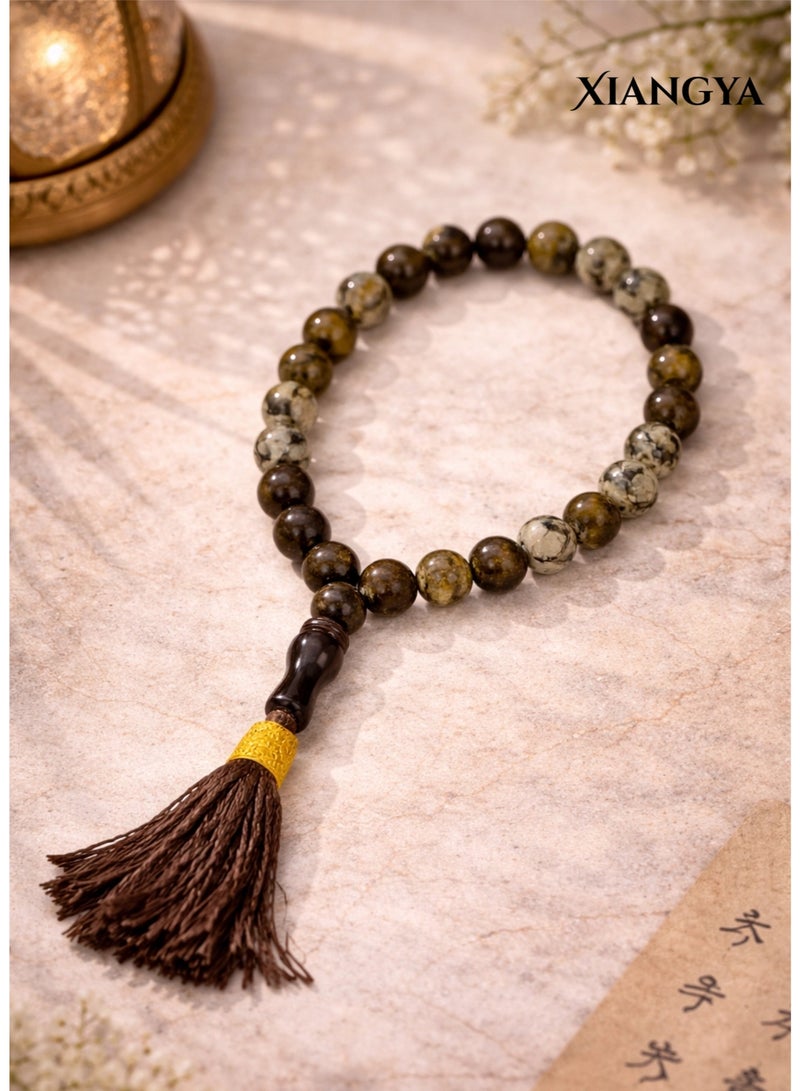 XIANGYA Prayer Beads Tasbih 33 Beads Islamic – Marble Pattern Beaded Rosary with Tassel for Dhikr, Daily Prayer & Religious Use - Image 2