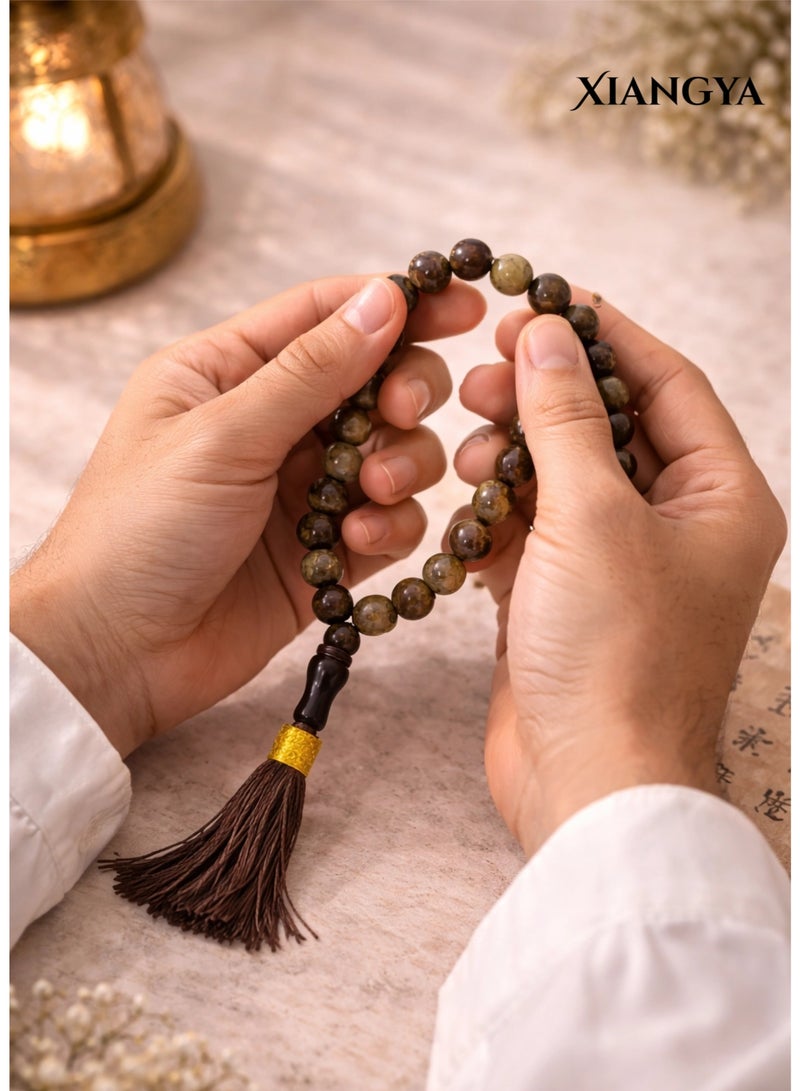XIANGYA Prayer Beads Tasbih 33 Beads Islamic – Marble Pattern Beaded Rosary with Tassel for Dhikr, Daily Prayer & Religious Use - Image 3