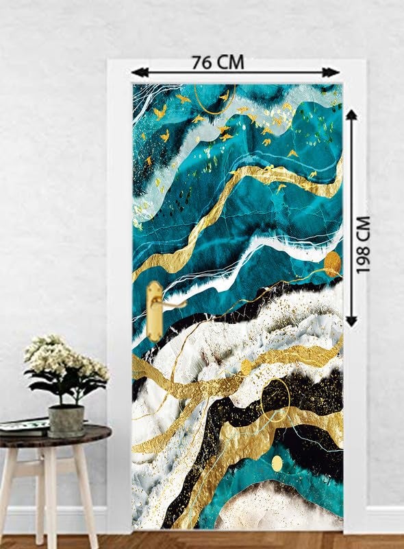 DECOR PRODUCTION Door Wallpaper | Strong PVC Material Decorative Sticker | Wallpaper for Home Doors/Almirah, Home Decor Items etc (Self Adhesive Door Deca, 30x76 Inch)_28 - Image 5
