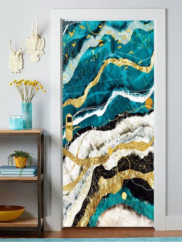 DECOR PRODUCTION Door Wallpaper | Strong PVC Material Decorative Sticker | Wallpaper for Home Doors/Almirah, Home Decor Items etc (Self Adhesive Door Deca, 30x76 Inch)_28 - Image 3