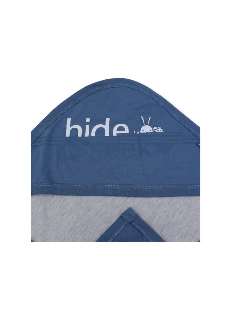 جونيور بطانية قطنية – أزرق فاتح*رمادي بنقشة "الغميضة" - Image 3