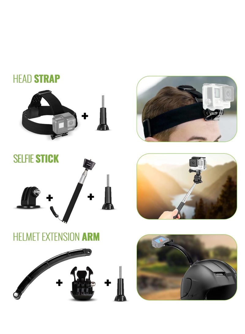 جودوكس مجموعة ملحقات كاميرا الحركة 50 في 1 متوافقة مع GoPro Hero 13/12/11/10/9/8/7، GoPro Max، GoPro Fusion، Insta360، DJI Osmo Action - Image 3