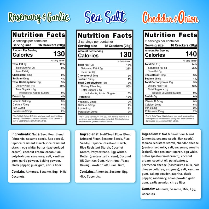 keto snacks Keto Crackers chips (variety) low carb Crackers Almond flour. Low carb snack keyto cracker zero carbs snacks no sugar, 0 no carbs sugar free snack high fiber. Low-carb food - Image 5