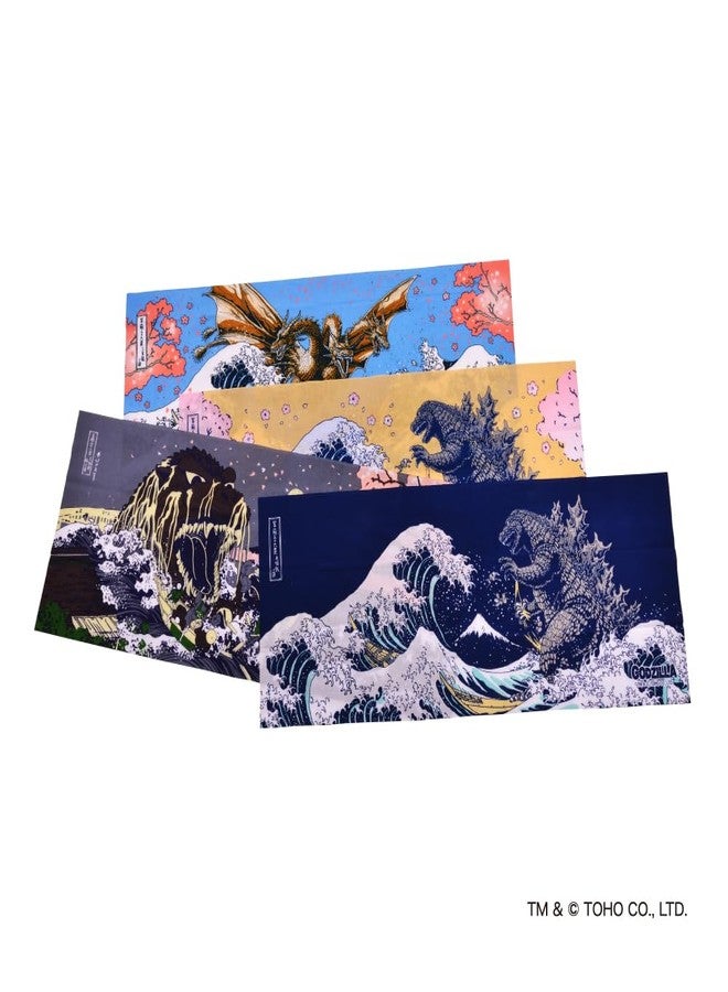 Godzilla King Ghidorah Tenugui Cloth Thirty-six Views of Mt. Fuji Hokusai - Image 4