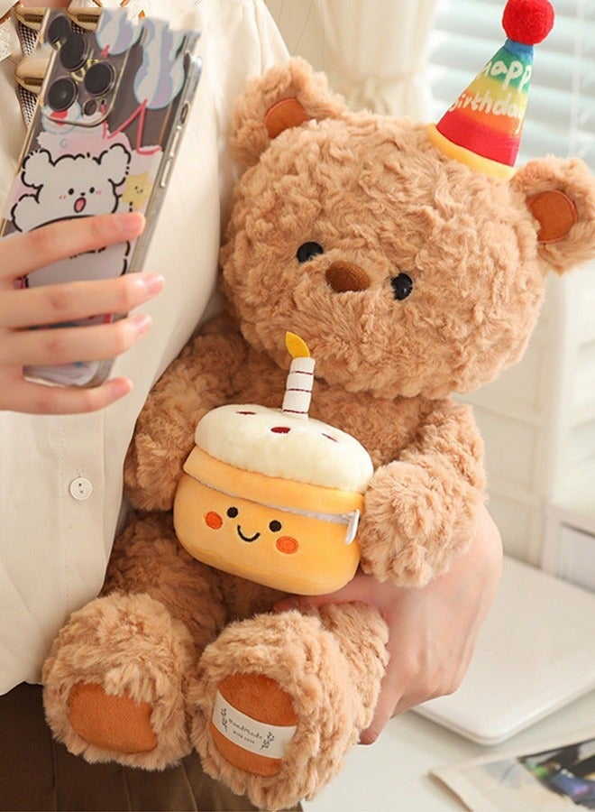 DURKU 40cm Unique Shaggy Brown Stuffed Teddy Bear Plush Toy, Soft Premium Material, Ideal Room Decor Gift for All Ages - Image 2