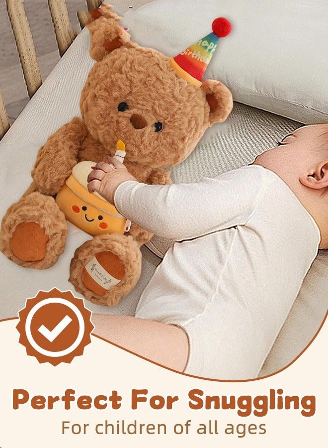 DURKU 40cm Unique Shaggy Brown Stuffed Teddy Bear Plush Toy, Soft Premium Material, Ideal Room Decor Gift for All Ages - Image 4