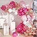 MEBAY Rose Red Pink Champagne Balloon Arch Garland Kit 146 Pcs Hot Pink Confetti Rose Gold Tender Pink White Balloons for Graduation Birthday Party Baby Shower Wedding Decorations - Image 3