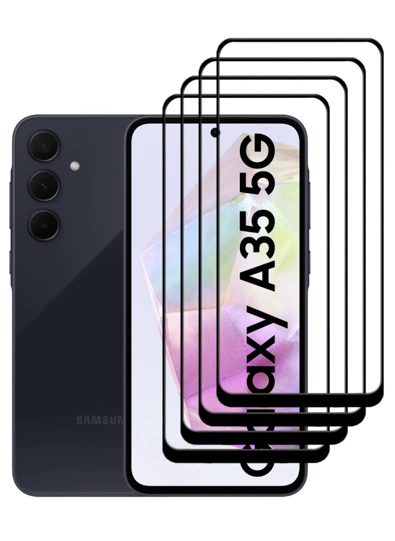 ACLIX 4 Pieces Tempered Glass Screen Protector Antistatic ESD Dustproof Premium Quality High Definition Designed For Samsung Galaxy A35 - Image 1