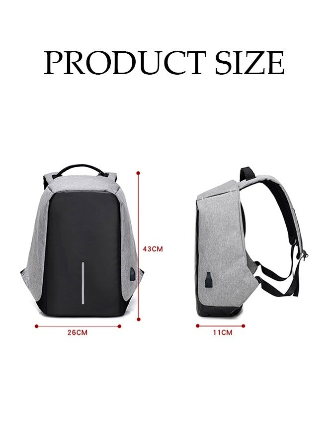 Loquat Travel Laptop Backpack,Business Anti Theft Laptop Backpack with USB Charging Port u0026 Headphone Interface, Waterproof College School Computer Bag for Women u0026 Men Fits 15.6 Inch Notebook  - Image 3