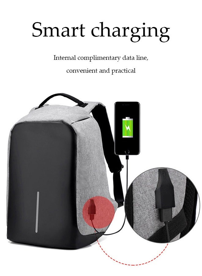 Loquat Travel Laptop Backpack,Business Anti Theft Laptop Backpack with USB Charging Port u0026 Headphone Interface, Waterproof College School Computer Bag for Women u0026 Men Fits 15.6 Inch Notebook  - Image 4