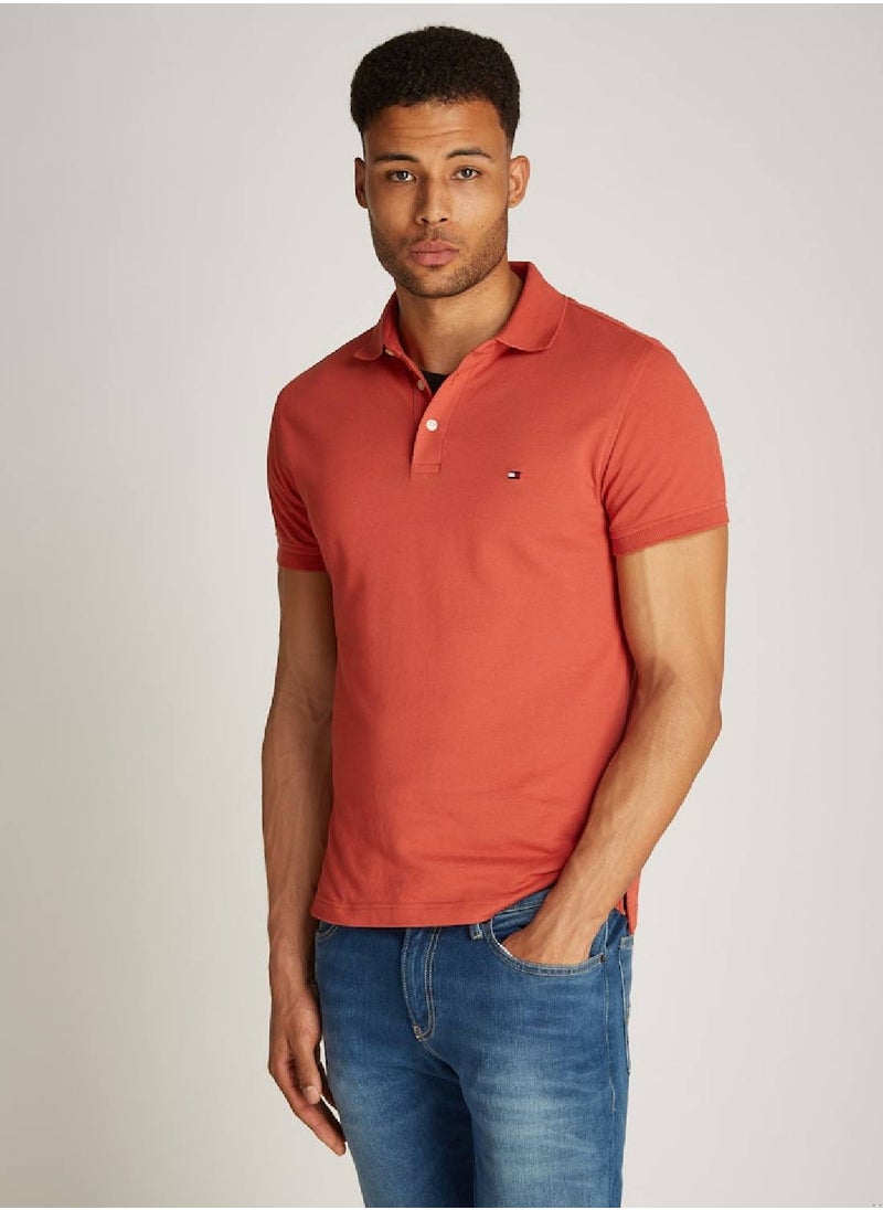 TOMMY HILFIGER Men's 1985 Collection Slim Fit Polo -  Stretch organic cotton pique, Red  - Image 1