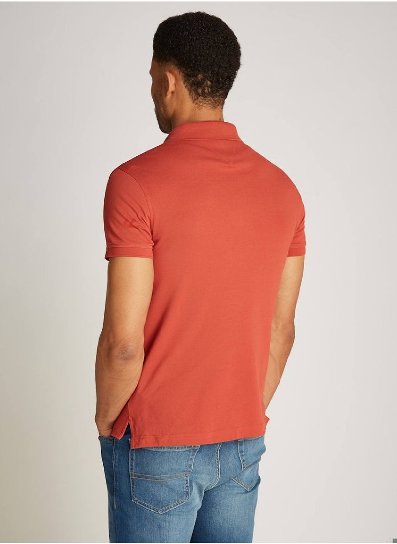 TOMMY HILFIGER Men's 1985 Collection Slim Fit Polo -  Stretch organic cotton pique, Red  - Image 3