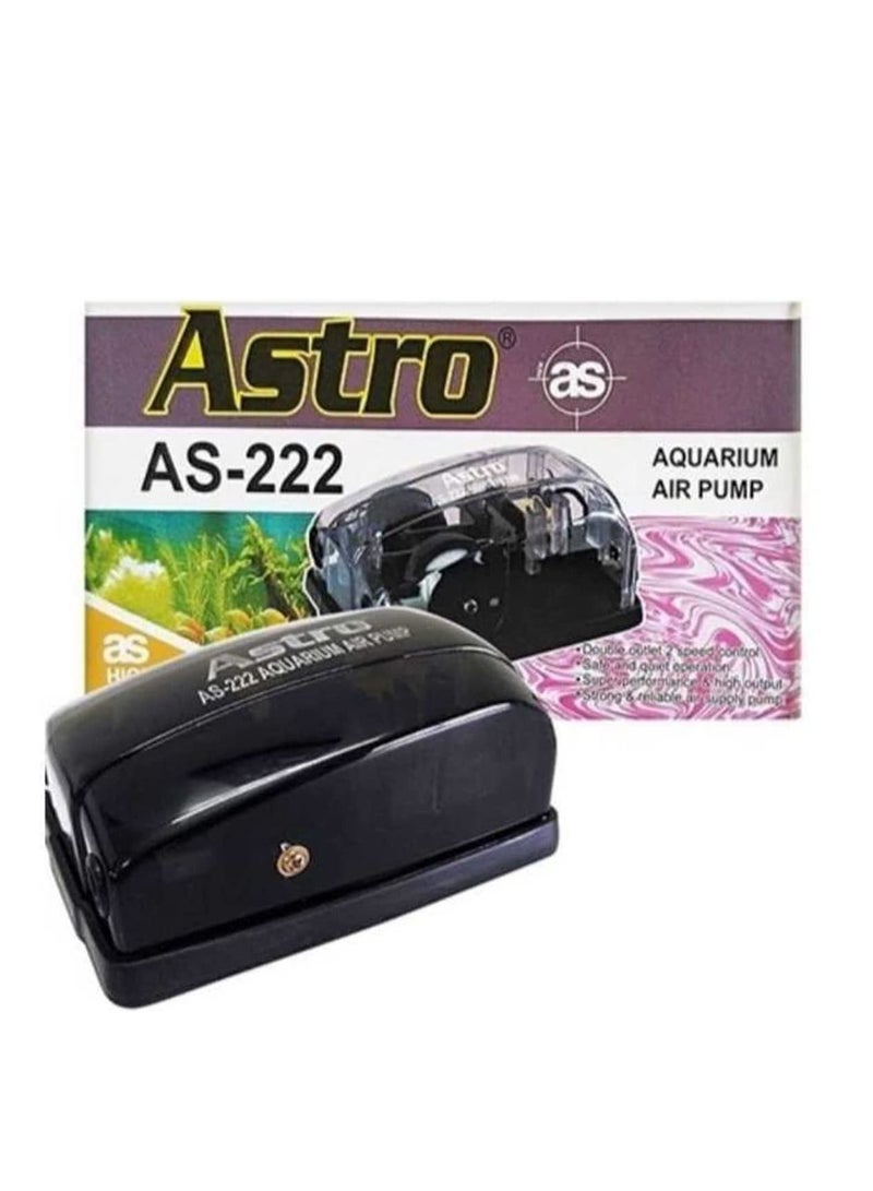 ASTRO مضخة هواء مزدوجة لحوض الأسماك Astro Aquarium AS-222 138 لتر/ساعة 200 فولت