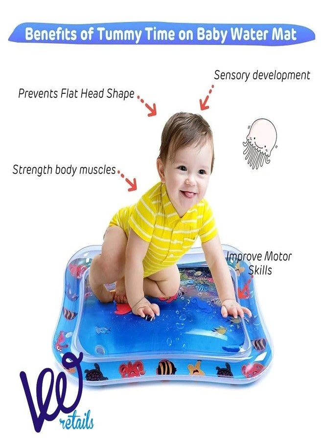 VWretails Baby Slapped Pad Water Play Mat Toys Inflatable Tummy Time Fun and Physical Excercise for Babies Leakproof Fun Activity Play Center Indoor and Outdoor,Multicolor - Image 3