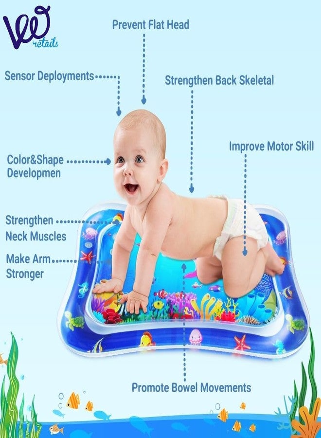 VWretails Baby Slapped Pad Water Play Mat Toys Inflatable Tummy Time Fun and Physical Excercise for Babies Leakproof Fun Activity Play Center Indoor and Outdoor,Multicolor - Image 5