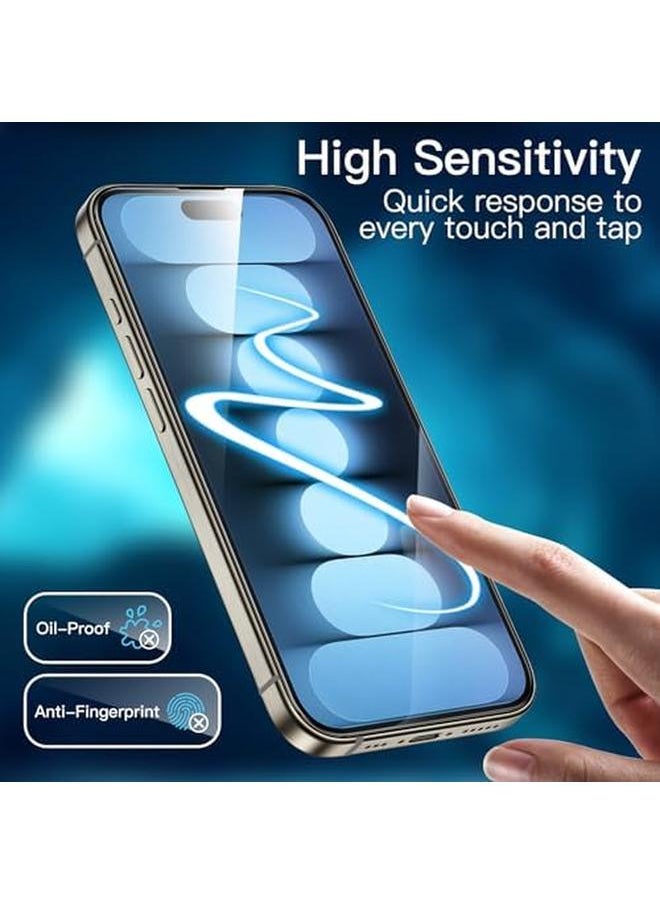 Jetech - Full Coverage Screen Protector For Iphone 15 Pro Max 6.7 Inch 10 Second Super Easy Installation With One Step Alignment Tray Bubble Free Tempered Glass Film Hd Clear 2 Pack - Image 1