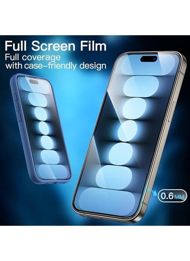 Jetech - Full Coverage Screen Protector For Iphone 15 Pro Max 6.7 Inch 10 Second Super Easy Installation With One Step Alignment Tray Bubble Free Tempered Glass Film Hd Clear 2 Pack - Image 1