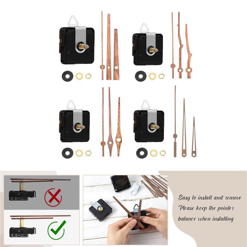 S01 Color Quiet Wall Clock Repair Kit Movement Mechanism with Multiple Shaft Length Wood Hands Making Supplies - Image 3