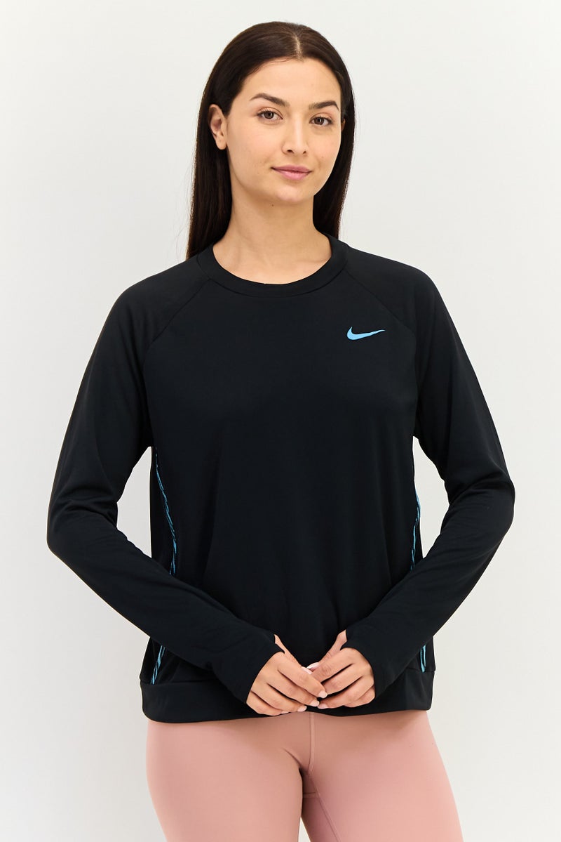 Nike Women Sportswear Fit Long Sleeve Running T-Shirt, Black - Image 1