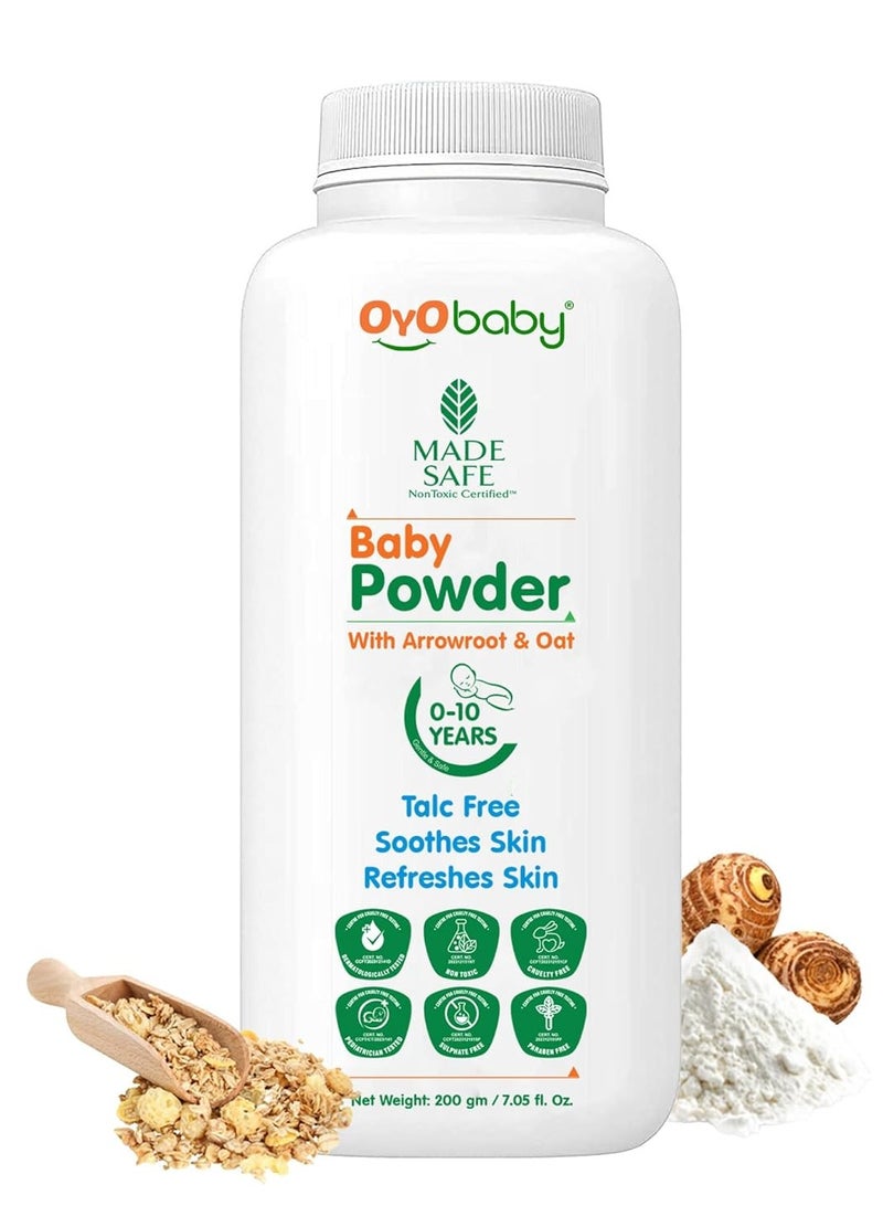 OYO BABY Gentle Baby Talc Free Powder For New Born Baby  Soothes and Refreshes Skin Baby Powder  200 GR - Image 1