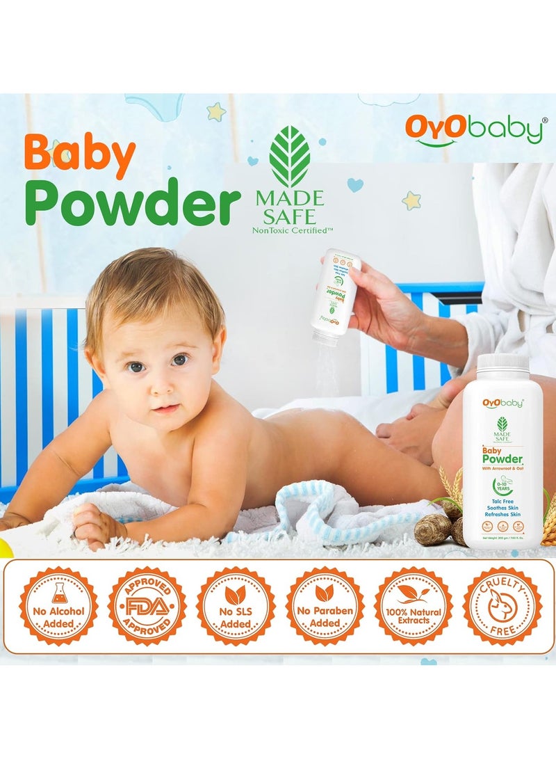 OYO BABY Gentle Baby Talc Free Powder For New Born Baby  Soothes and Refreshes Skin Baby Powder  200 GR - Image 2