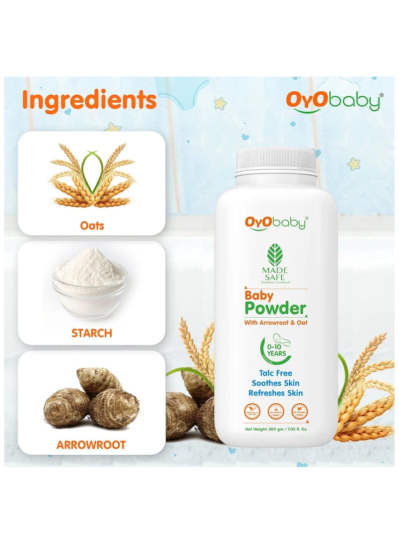 OYO BABY Gentle Baby Talc Free Powder For New Born Baby  Soothes and Refreshes Skin Baby Powder  200 GR - Image 3