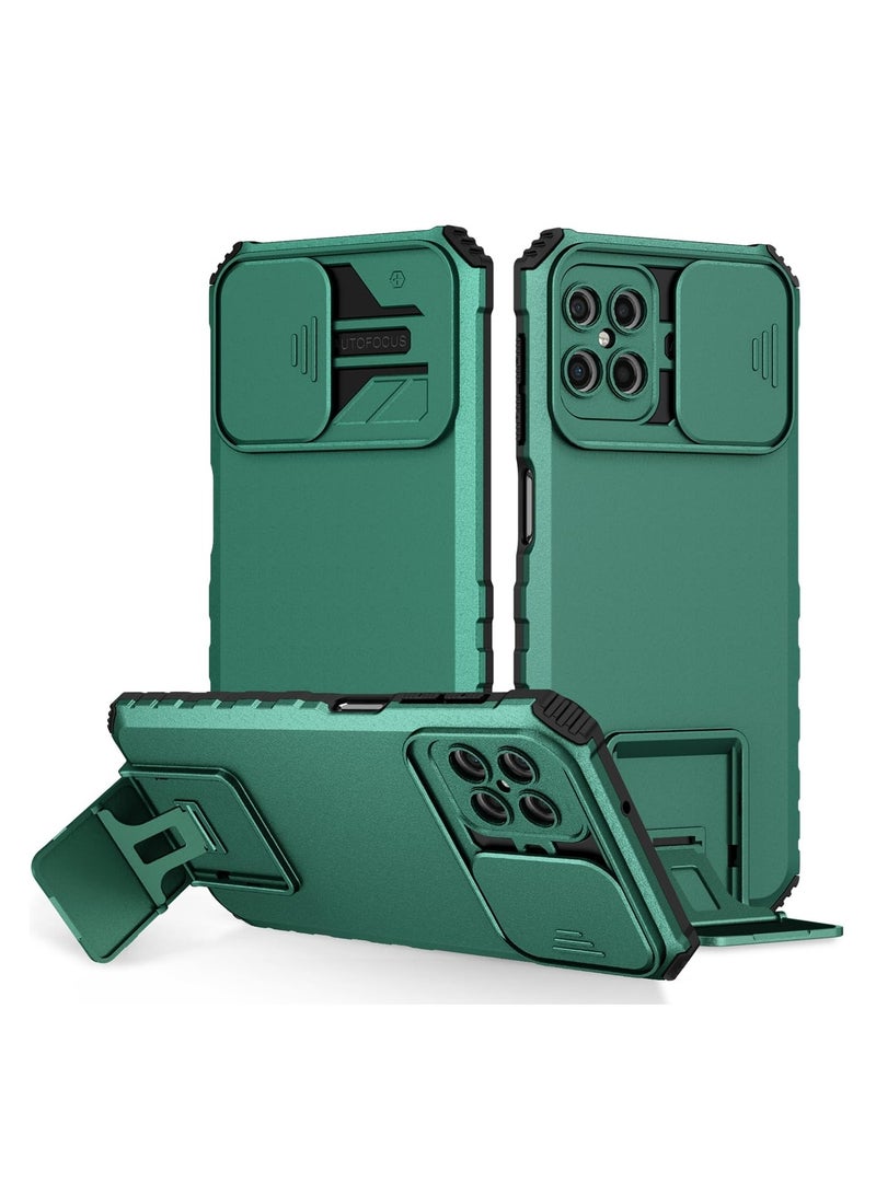 Honor X8 4G Green Mobile Phone Case Cover, Innovative Telescopic Bracket, Sliding Protection Camera Window, Bumper Shockproof Phone Back Cover - Image 1