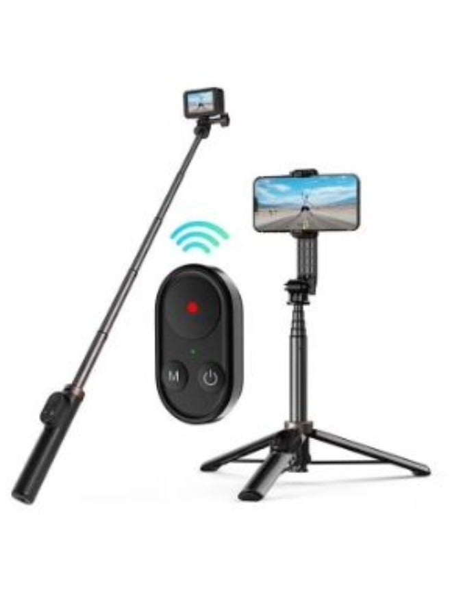 تيليسن ترايبود عصا سيلفي TELESIN بطول 24"/60 سم مع جهاز تحكم عن بعد لكاميرات GoPro Max Mini Hero 12 11 10 9 8 وهواتف iPhone/Android، حامل أحادي من الألمنيوم مع بلوتوث - Image 1